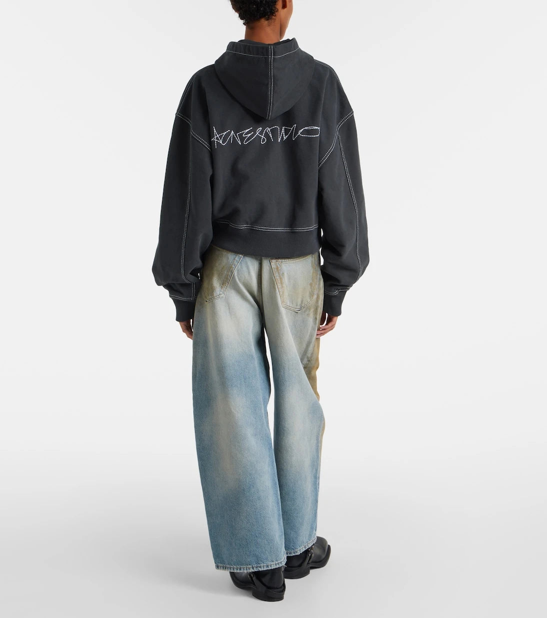 Acne Studios - Logo cotton fleece zip-up sweatshirt