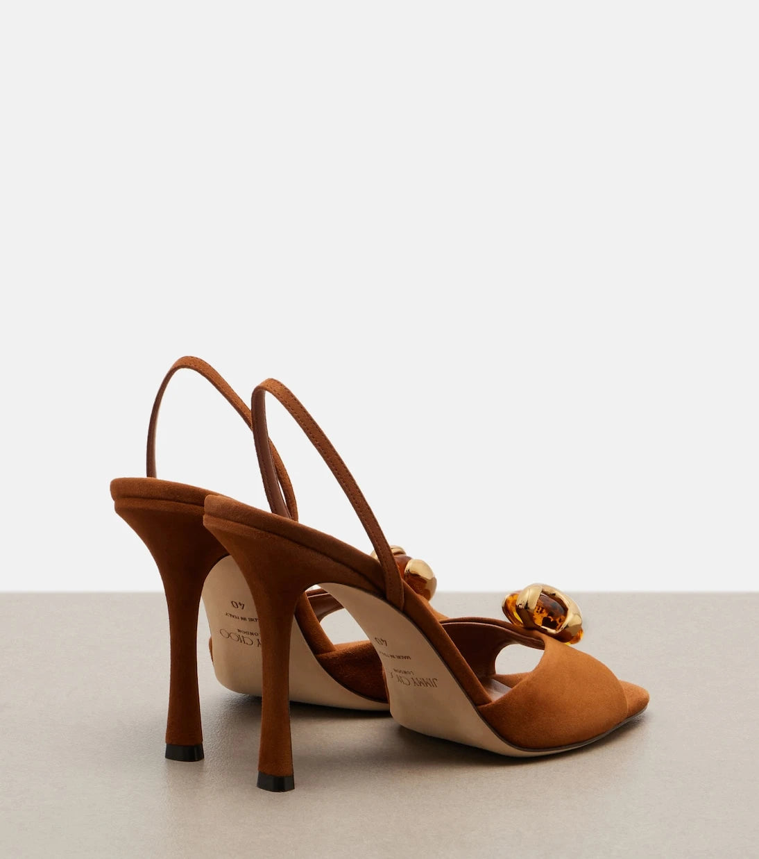 Jimmy Choo - صندل إيماني شمواه مزين بكعب خلفي