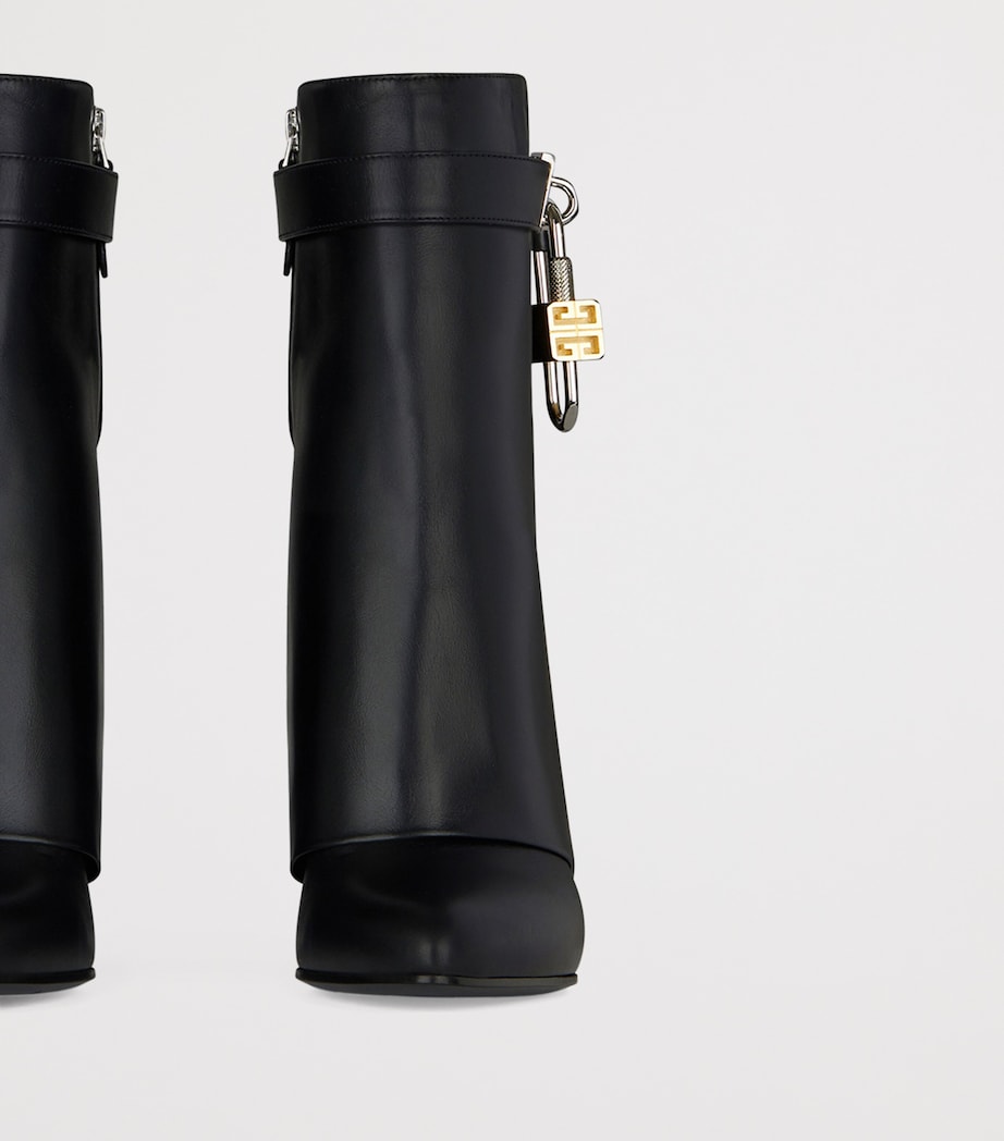 Givenchy Black Leather Shark Lock Ankle Boots 90
