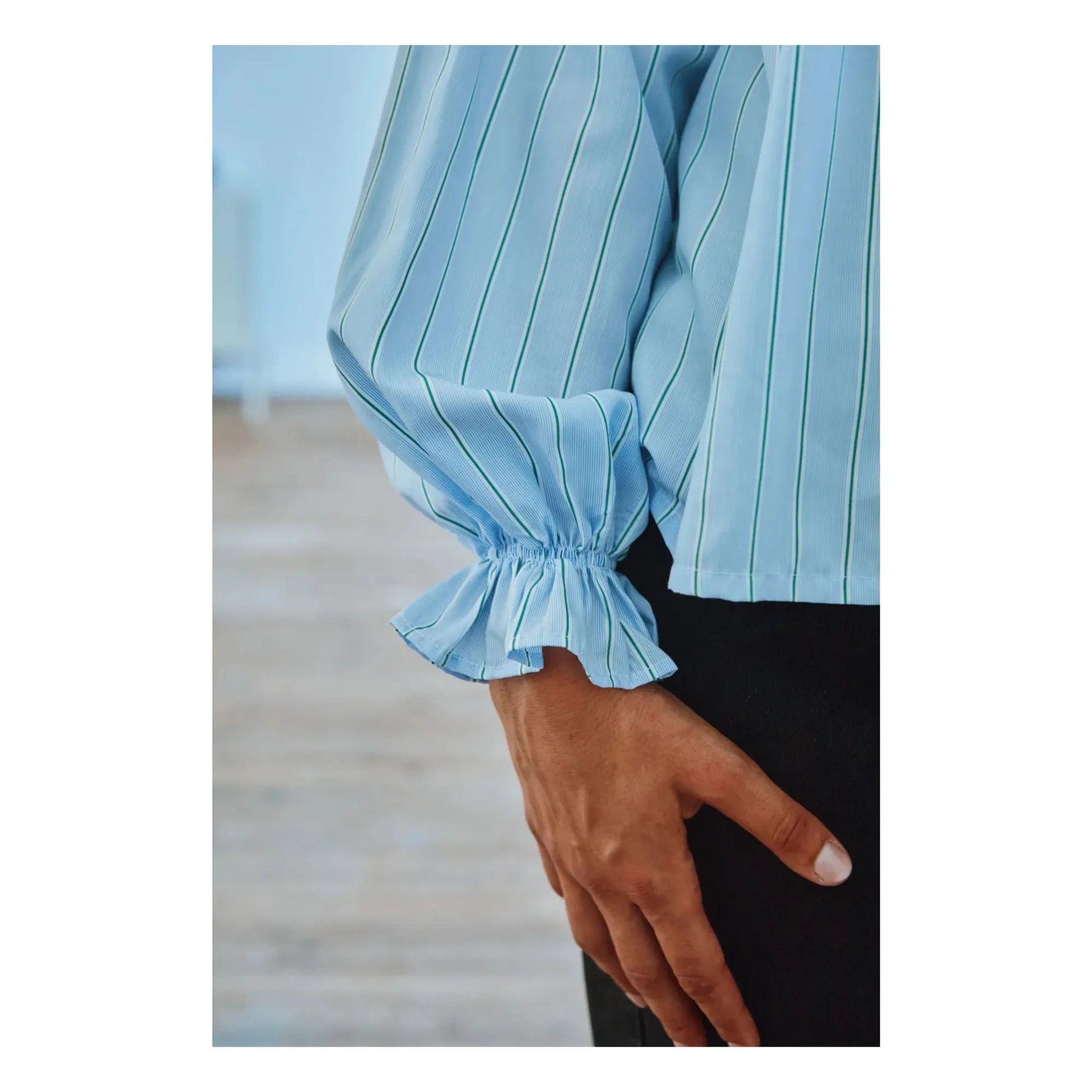 Poudre Organic - Garam Stripes Blouse | Green