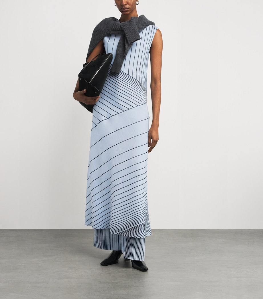 Embroidered Striped Maryse Maxi Dress OXFORD BLUE/COBALT