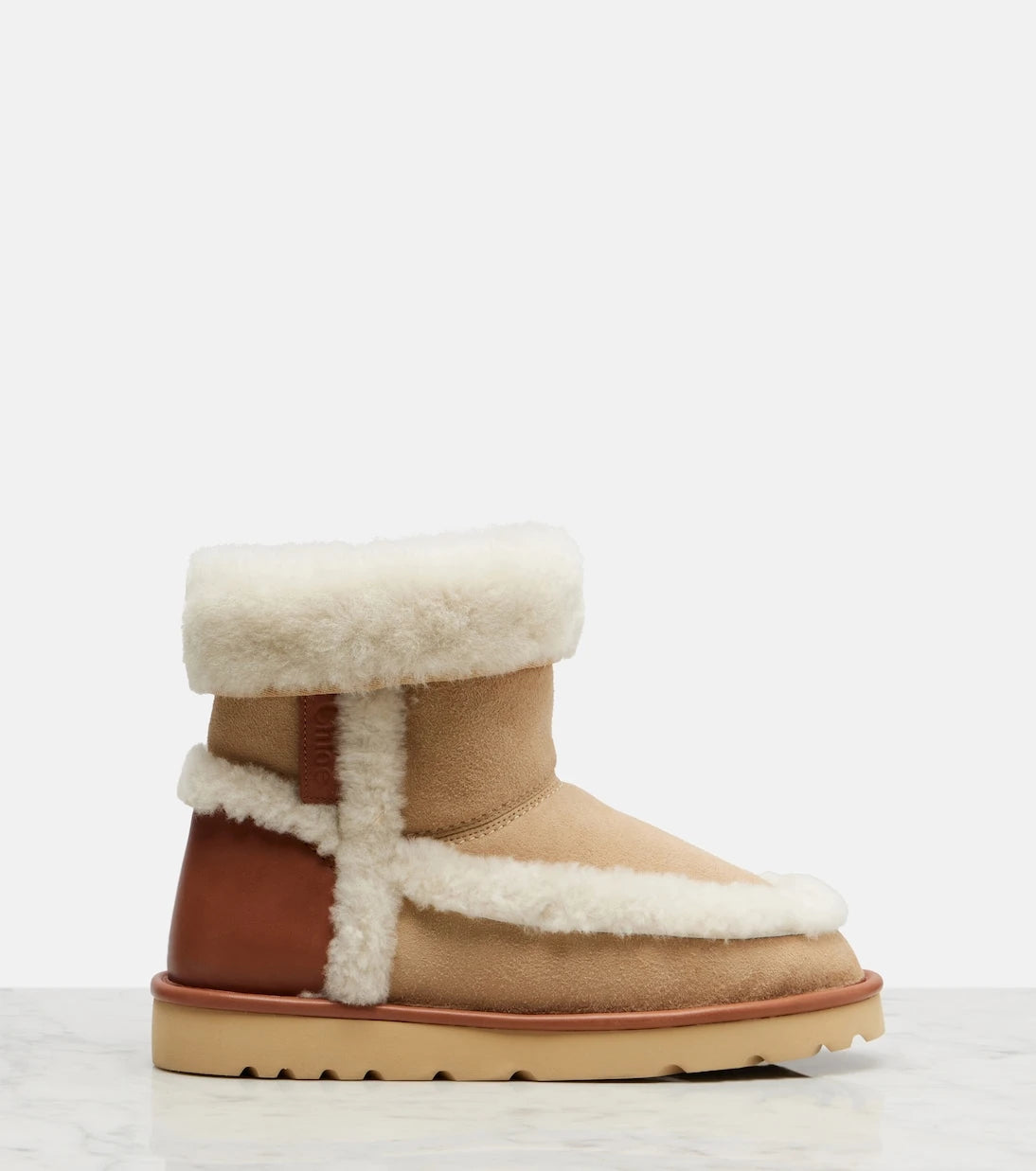 Chloé - Dolcie shearling-trimmed ankle boots