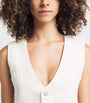 Victoria Beckham White Denim V-Neck Waistcoat