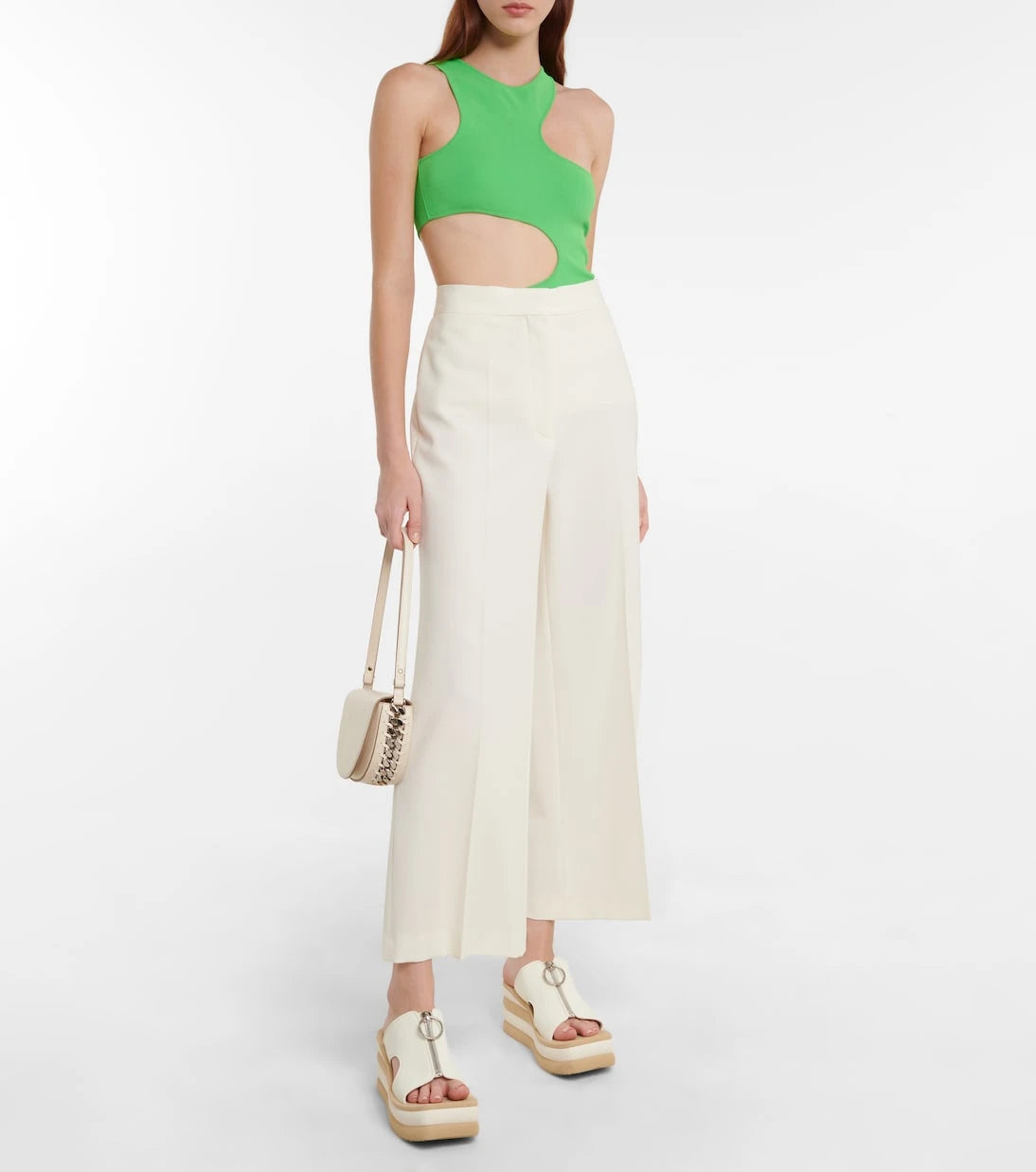 Stella McCartney - High-rise wide-leg twill pants