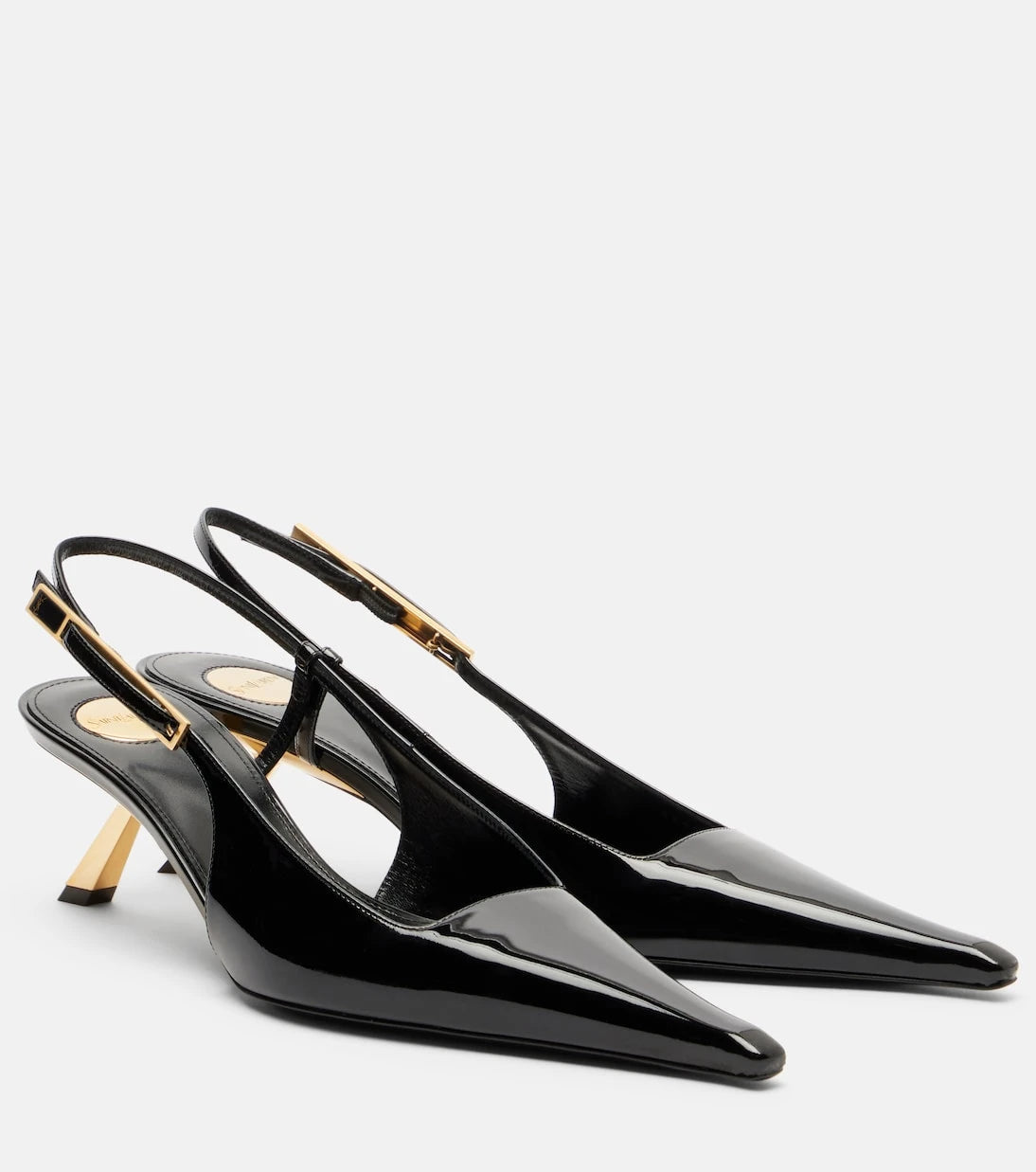 Saint Laurent - Lee patent leather slingback pumps