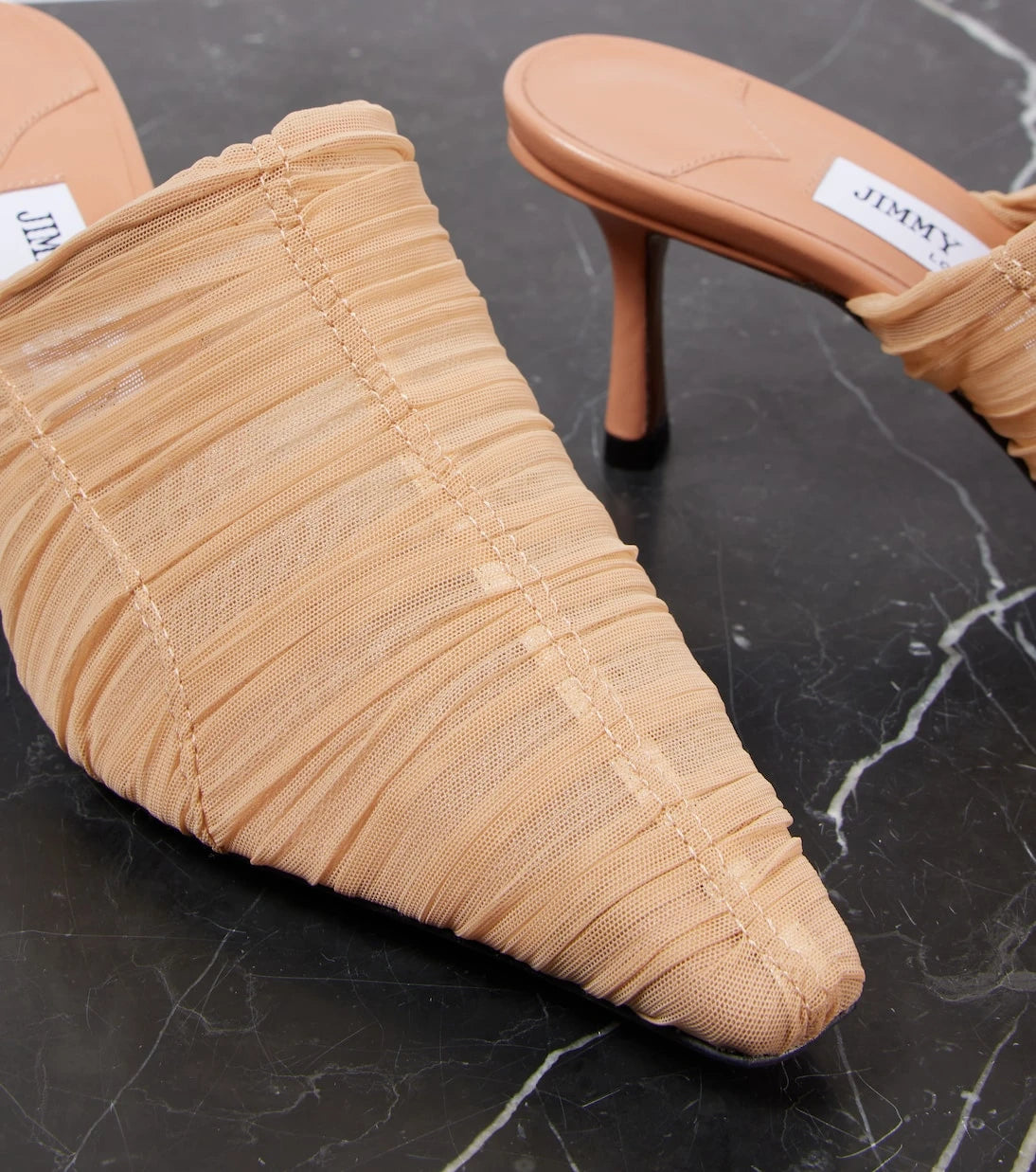 Jimmy Choo - Lotta 65 ruched tulle mules