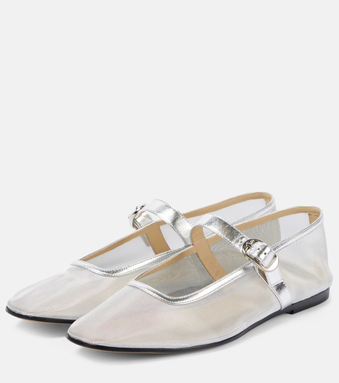 Le Monde Béryl - Leather-trimmed mesh ballet flats