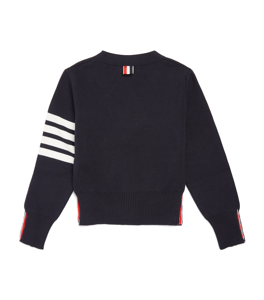 Thom Browne Kids Milano-Stitch 4-Bar Cardigan (2-12 Years)