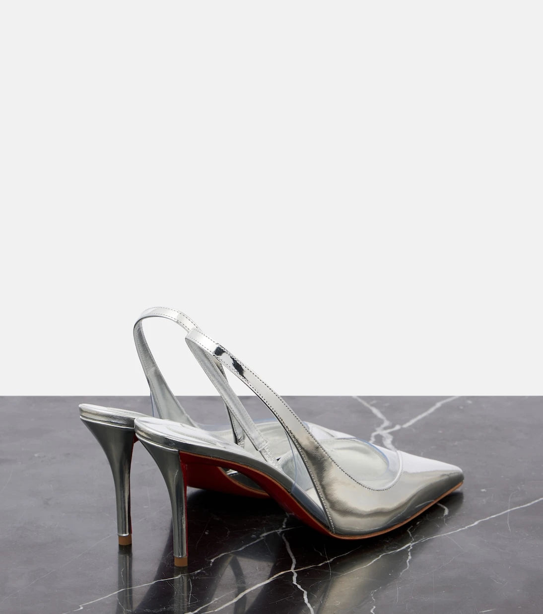Christian Louboutin - Posticha 80 metallic leather slingback pumps