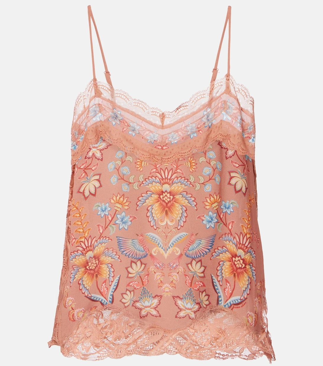 Farm Rio - Lace-trimmed floral camisole