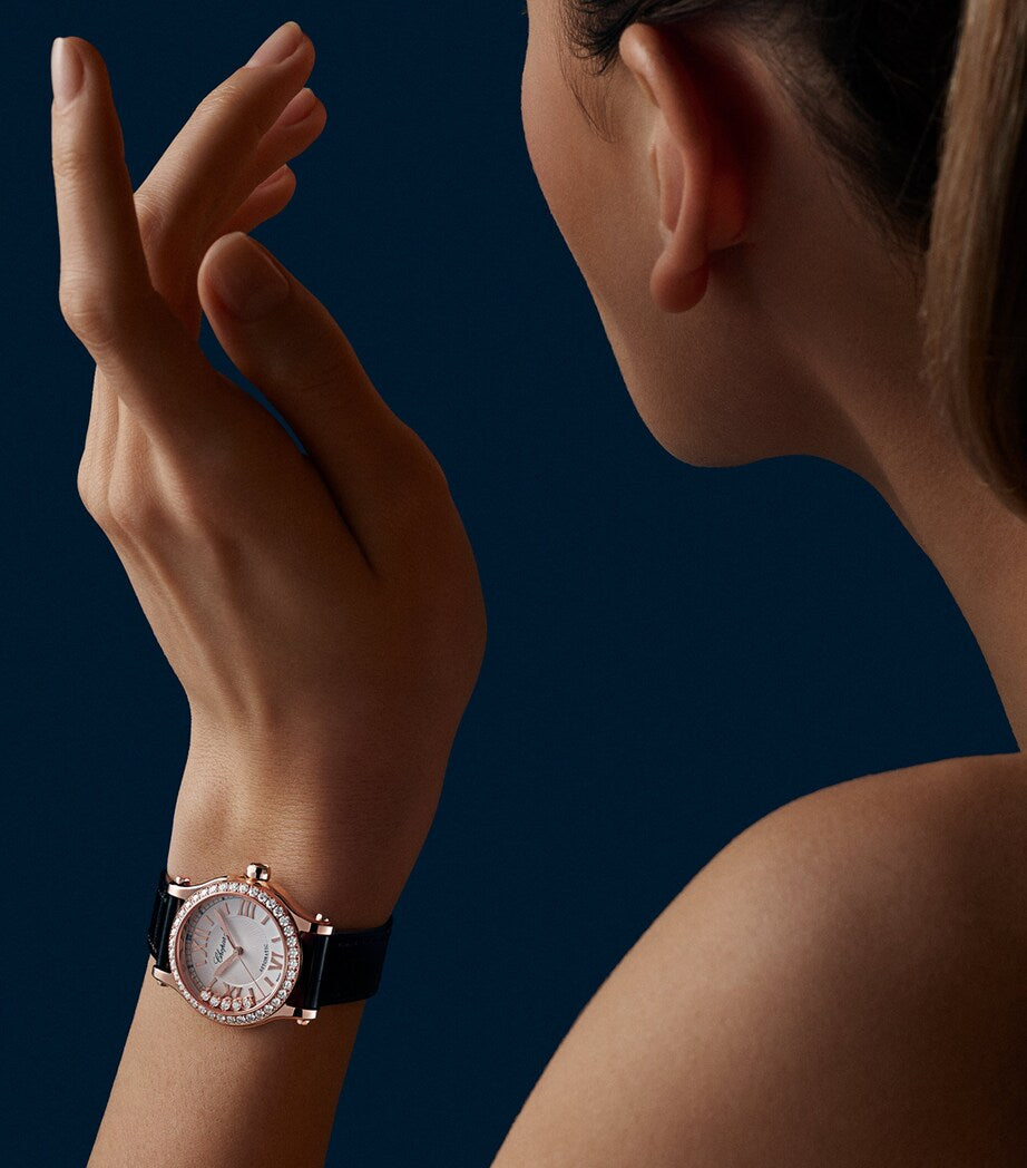 Rose Gold and Diamond Happy Sport Watch 30mm