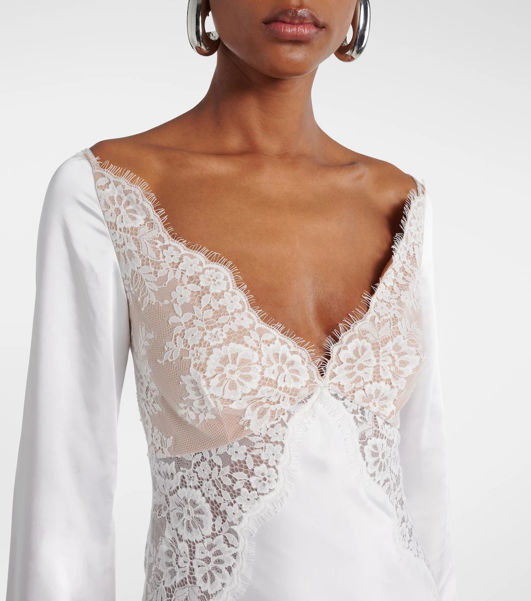Self-Portrait - x Christopher Kane lace-trimmed satin gown