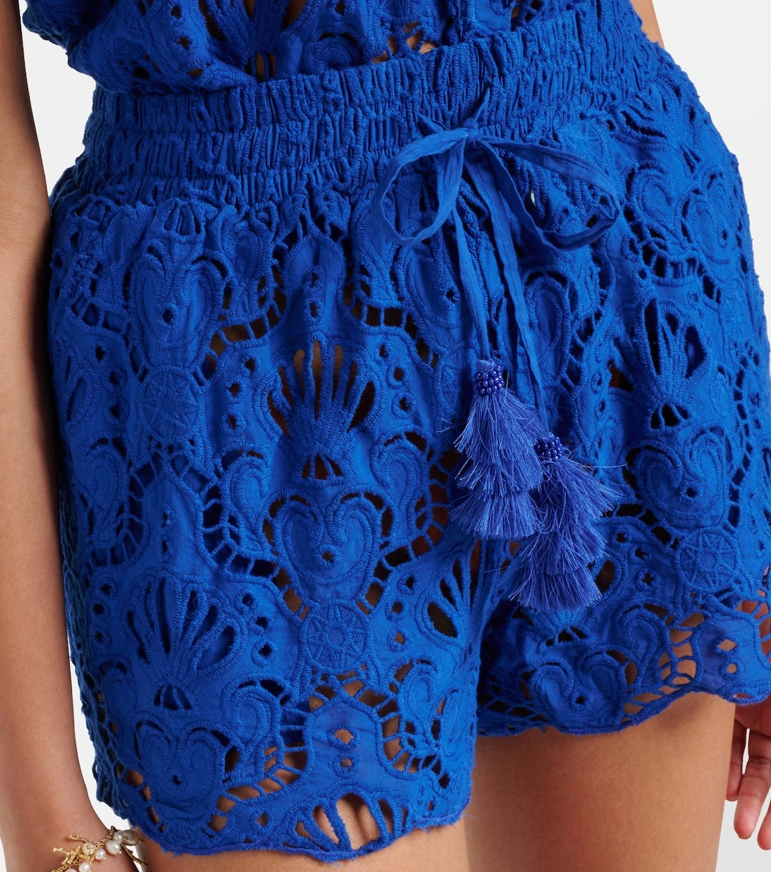 Farm Rio - Floral lace cotton shorts