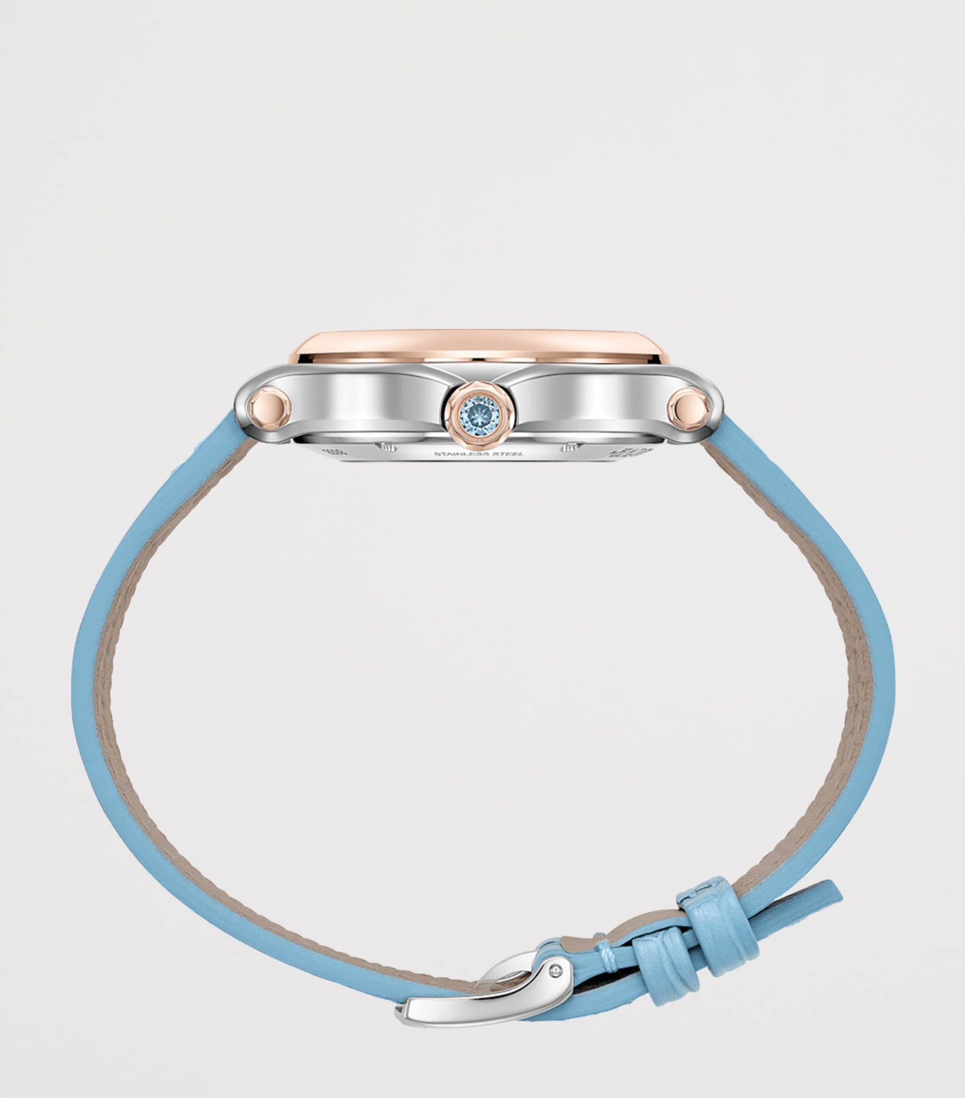 Rose Gold, Lucent Steel and Diamond Happy Sport Watch 33mm