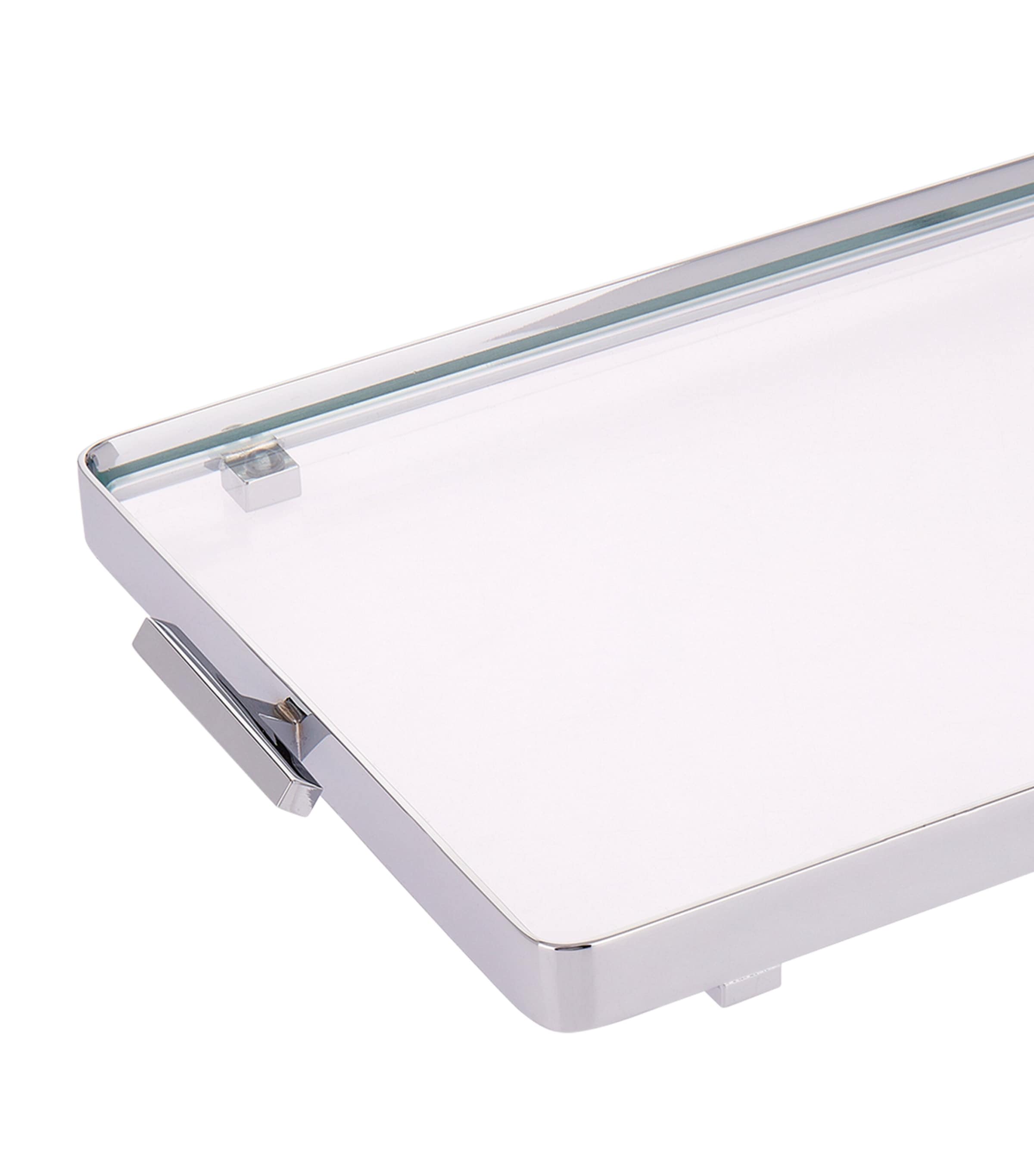 Chrome Trimmed Glass Tray