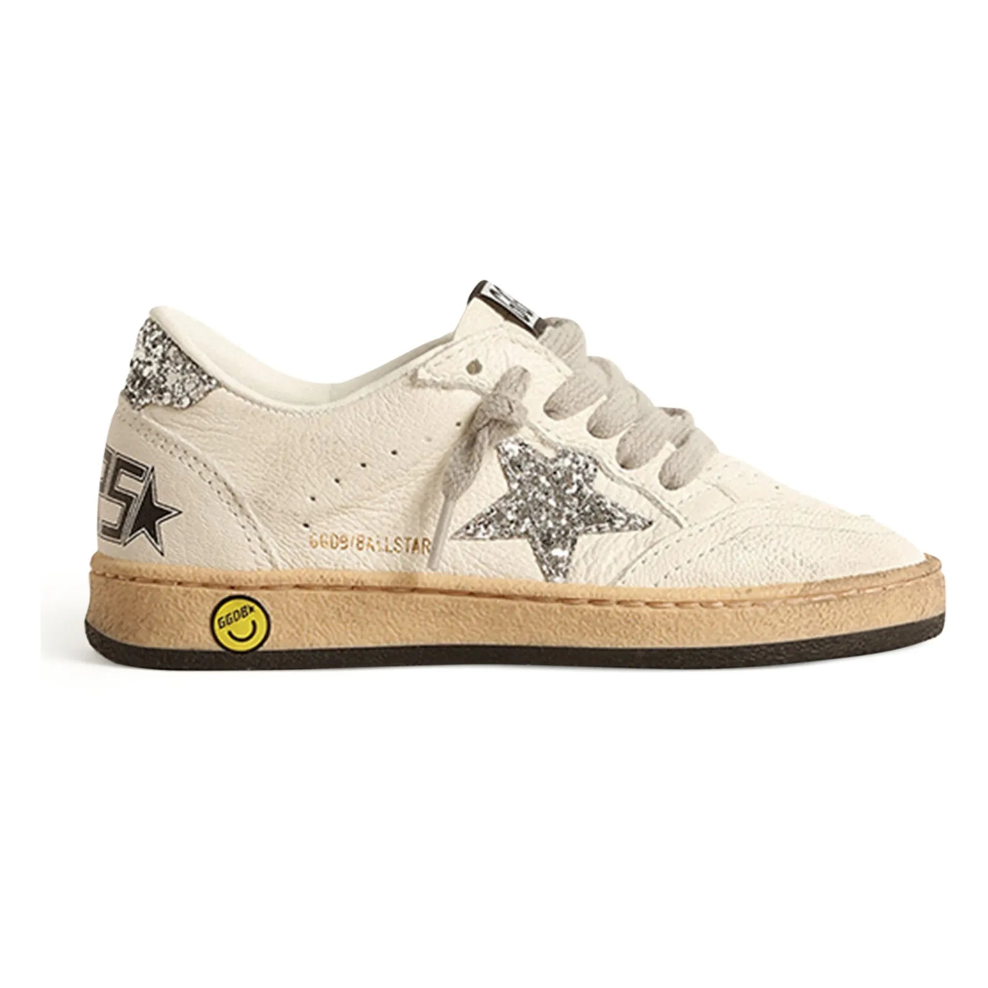 Golden Goose - Ballstar Glitter Lace-Up Sneakers | Silver