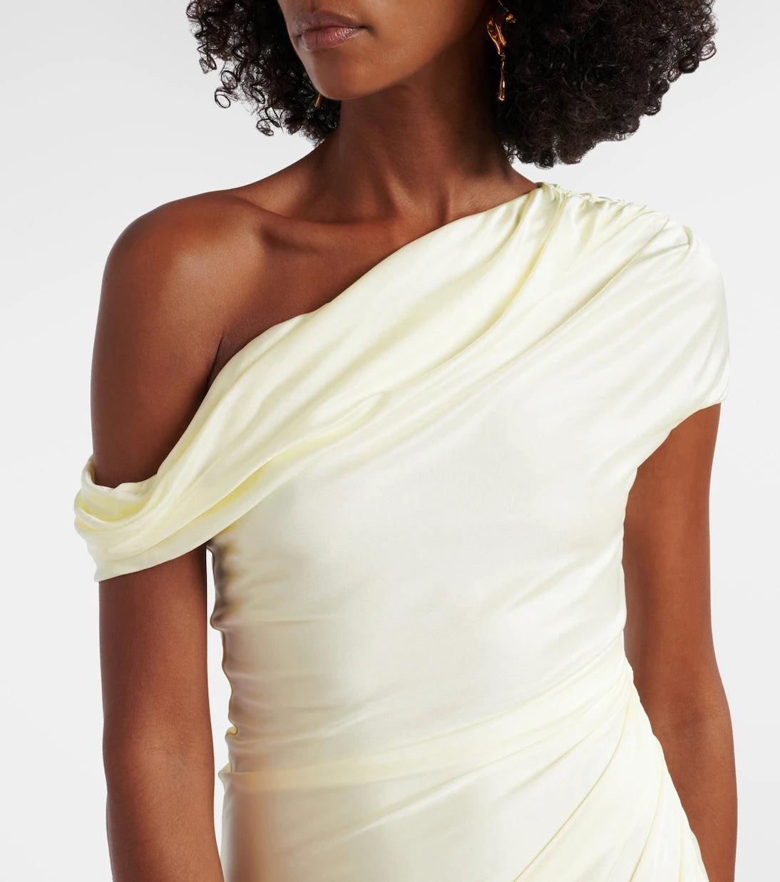 Galvan - Draped one-shoulder midi dress
