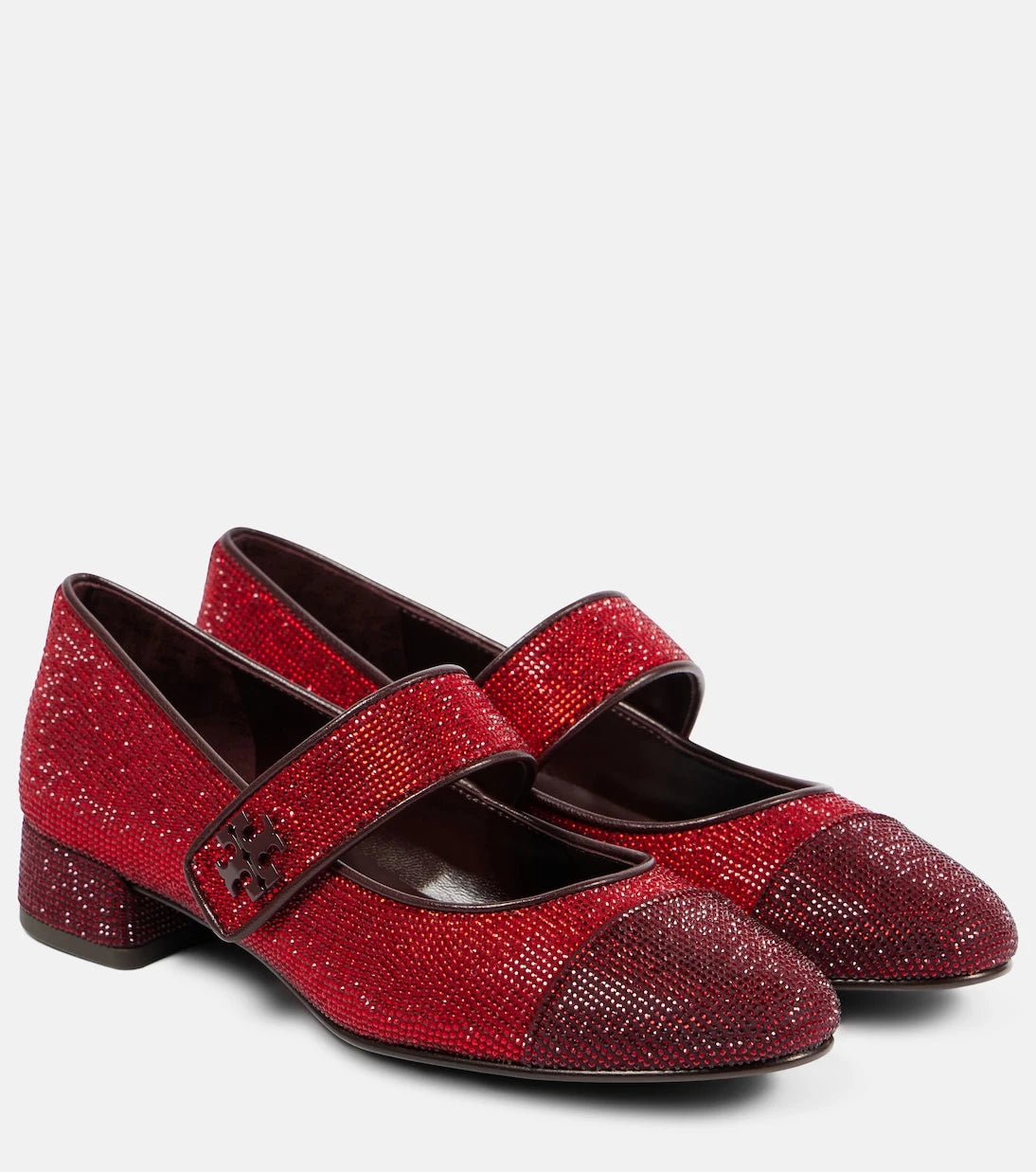 Tory Burch - Embellished leather Mary Jane pumps