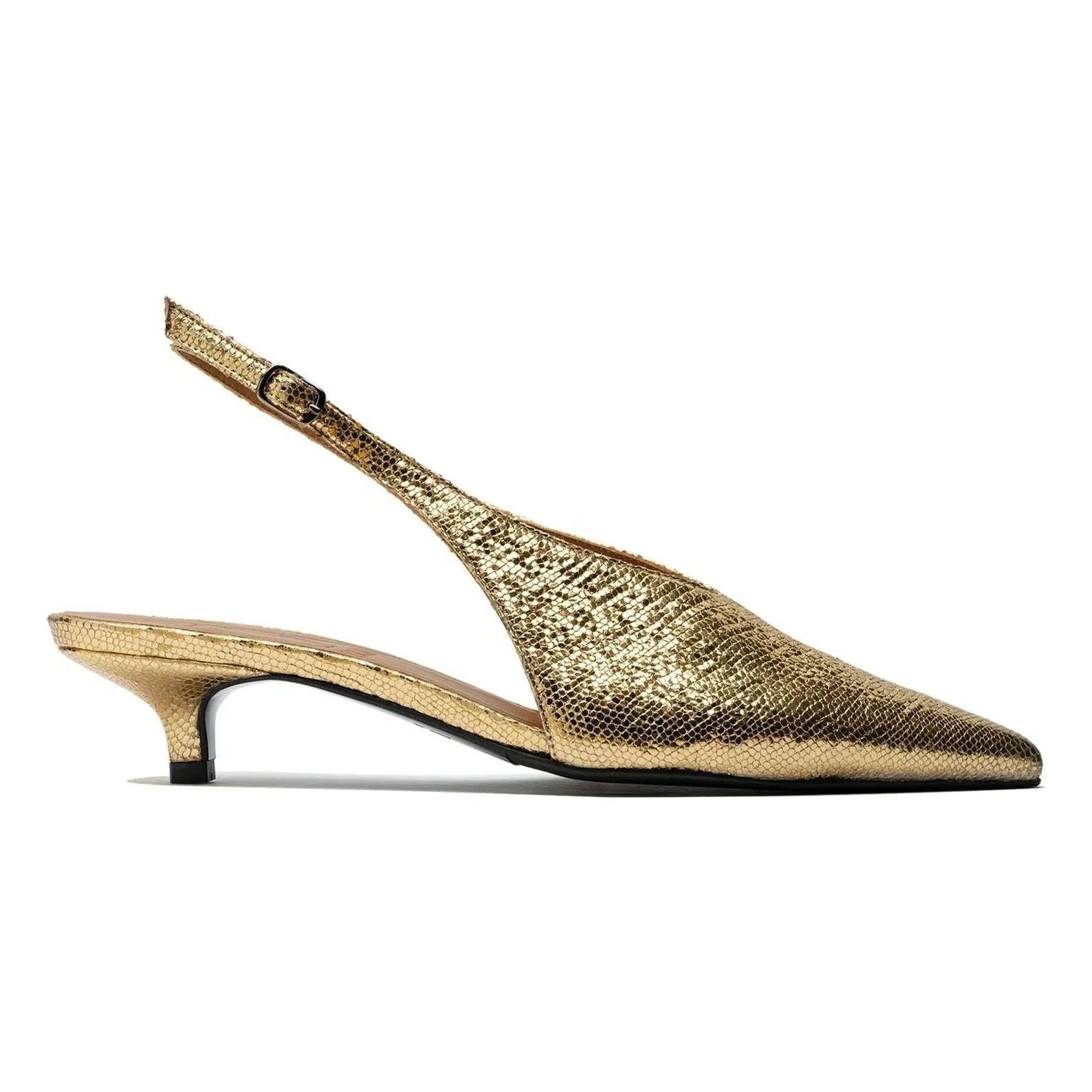 Lachoix - Metallic Heel Slingback | Gold