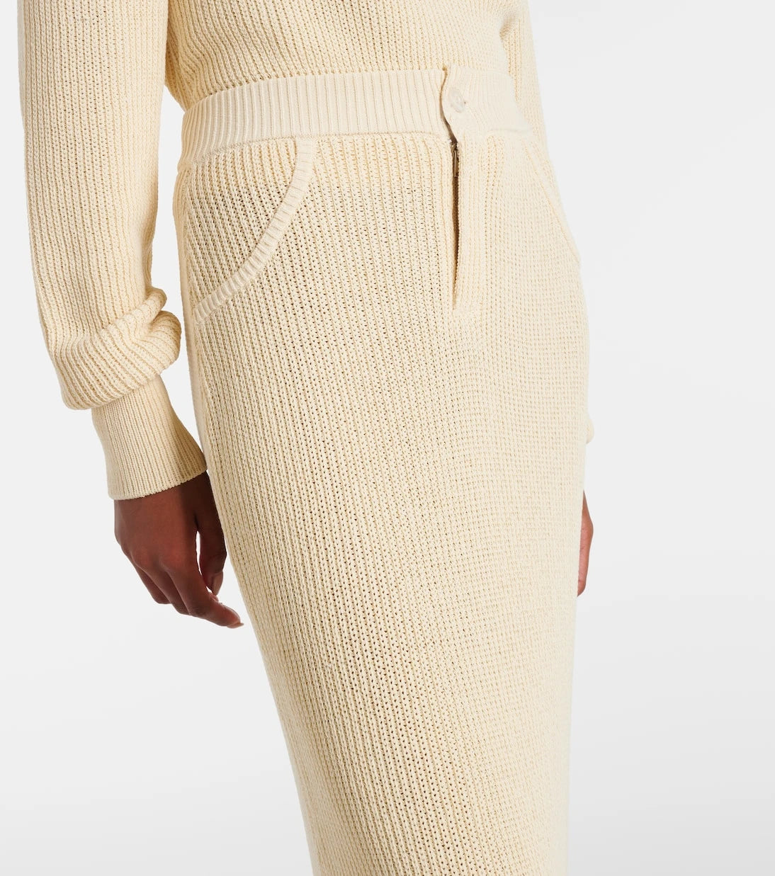 Aya Muse - Castu ribbed-knit cotton-blend maxi skirt