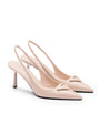 Prada Nude Brushed Leather Slingback Pumps 75