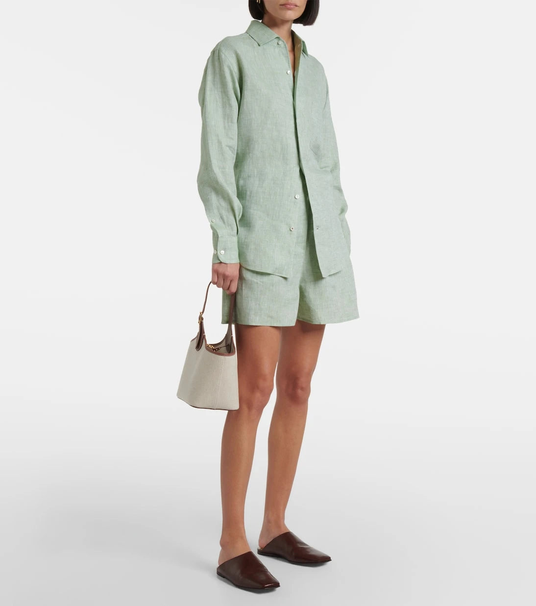 Loro Piana - Angelo high-rise linen Bermuda shorts