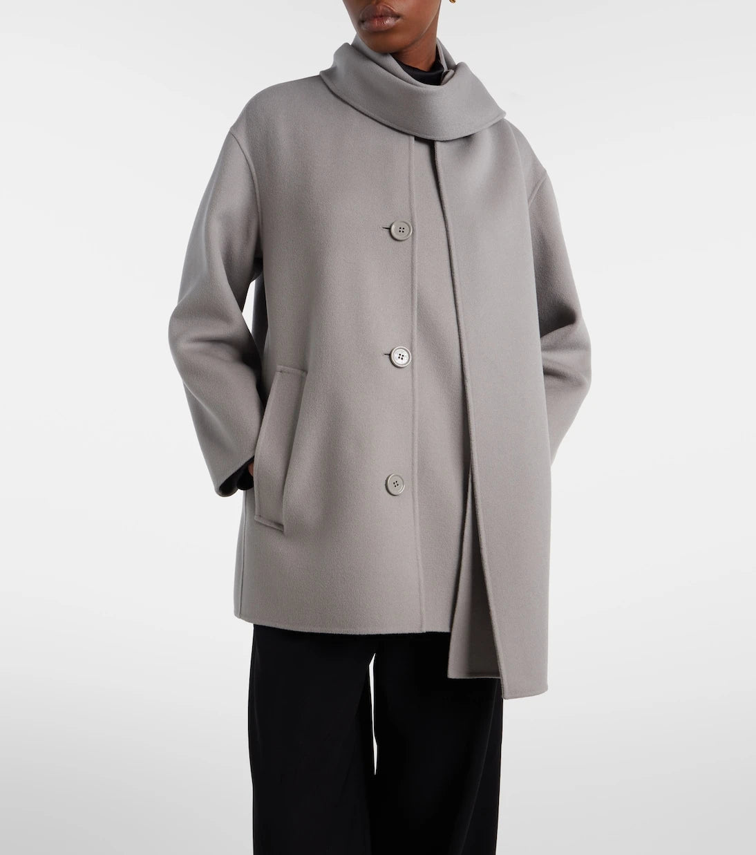 'S Max Mara - Scarf-detail virgin wool coat