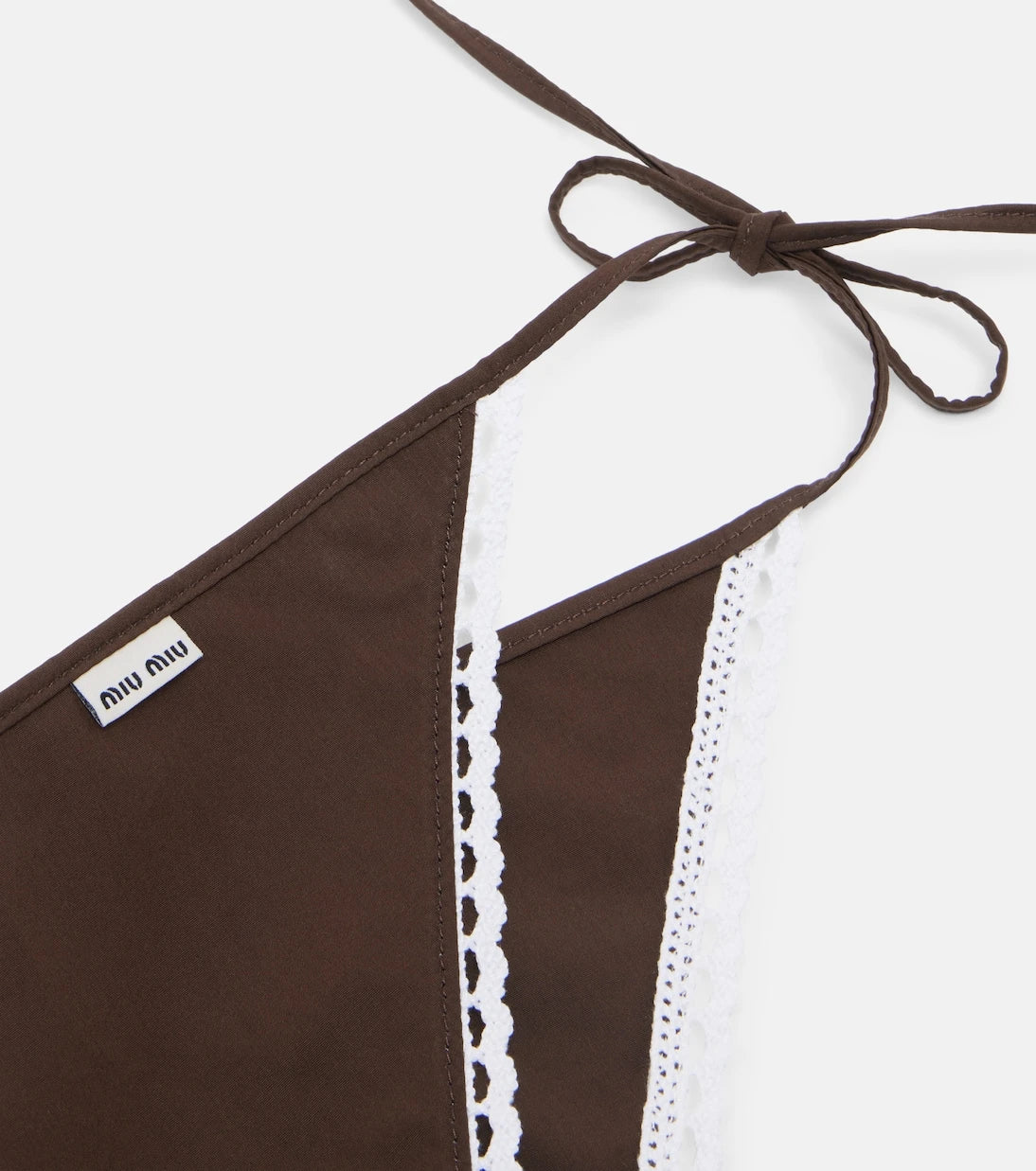 Miu Miu - Crochet-trimmed cotton poplin scarf