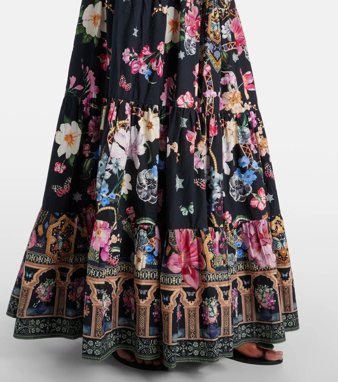 Camilla - Crystal-embellished poplin maxi skirt