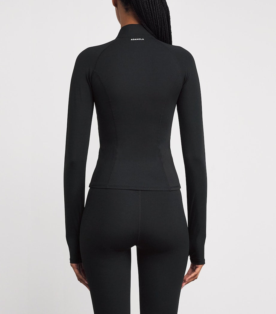 Adanola Black Long-Sleeve Zip-Up Ultimate Top