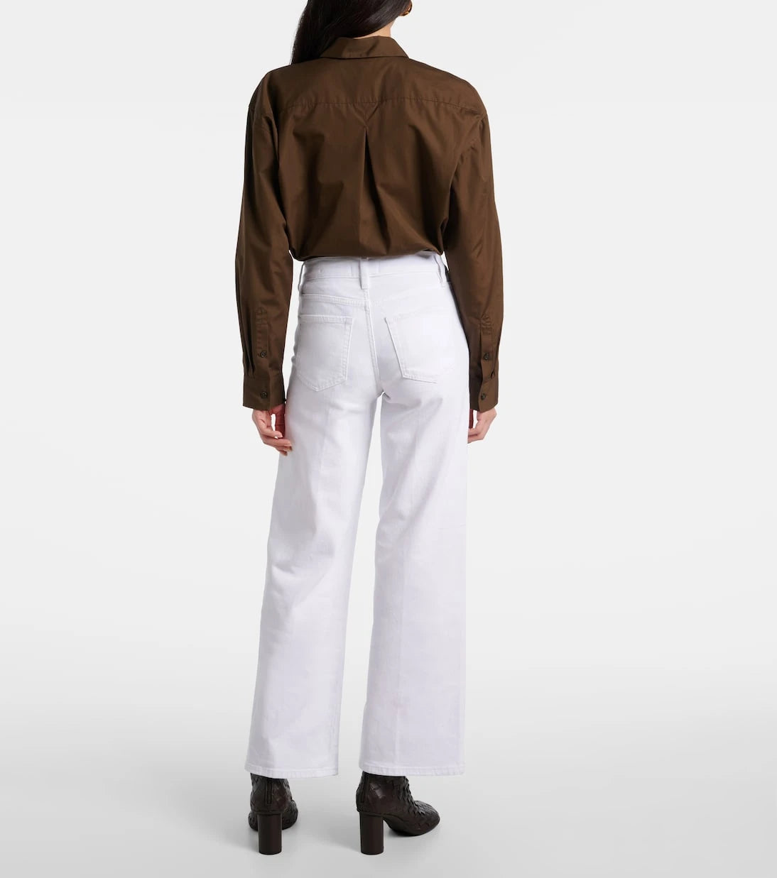 جينز Frame - Le Slim Palazzo بخصر عالٍ وقصة أرجل واسعة