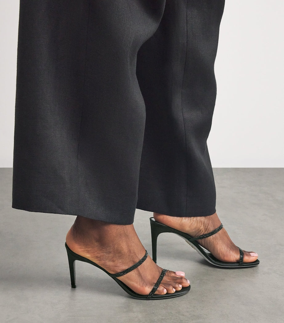 Black Cleo Heeled Mules