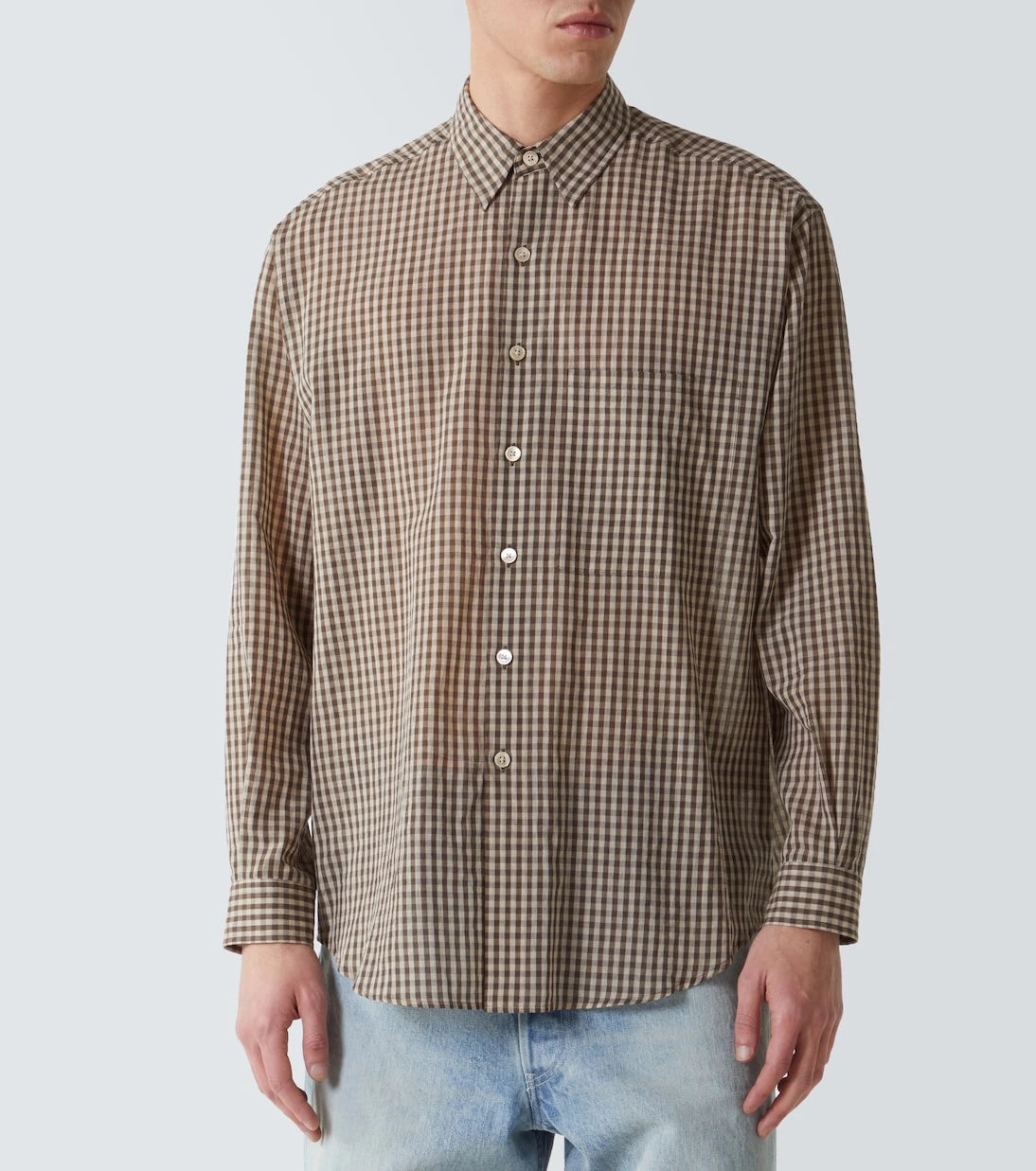 Auralee - Airy gingham cotton shirt