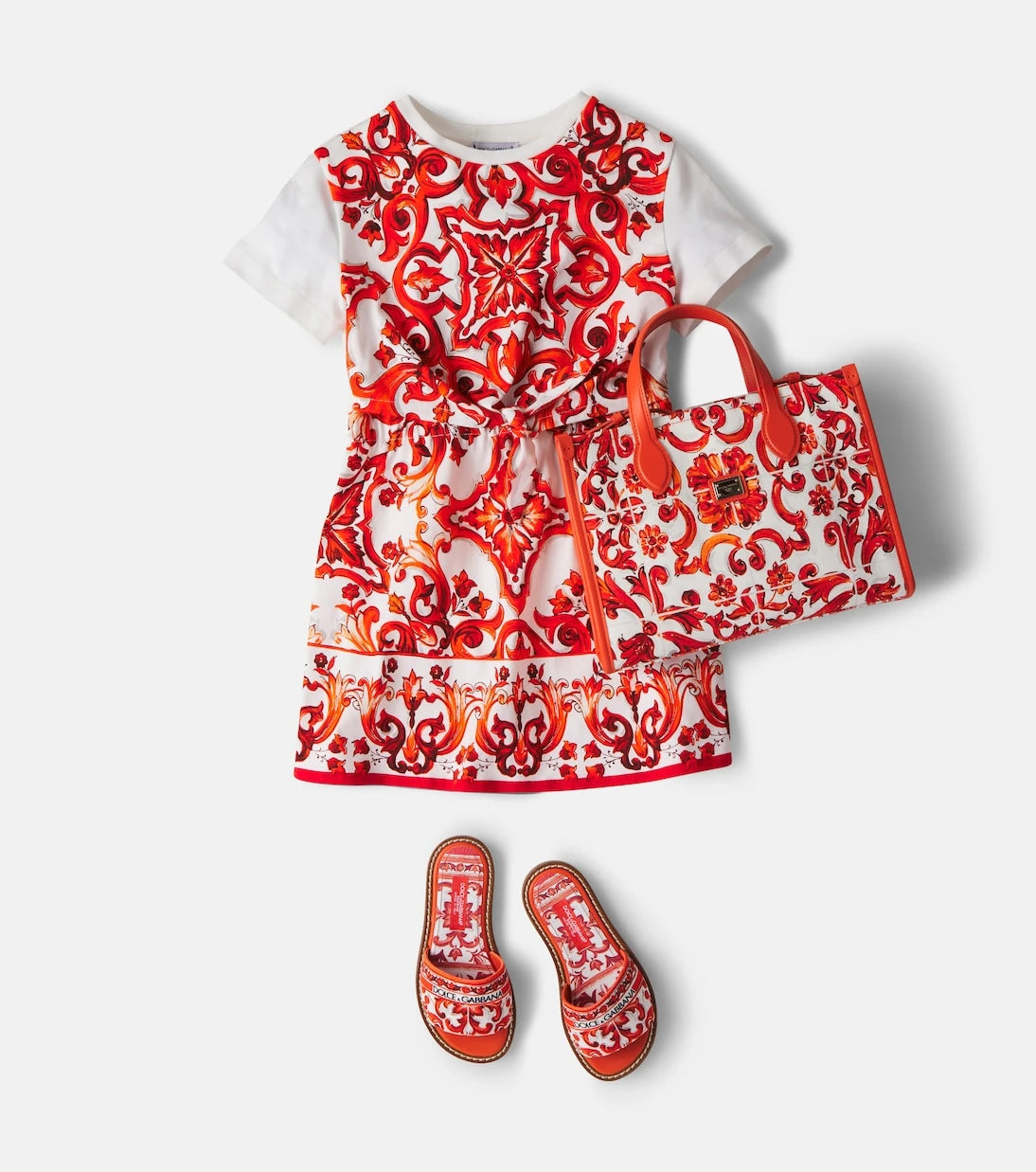 Dolce&Gabbana Kids - Majolica canvas slides