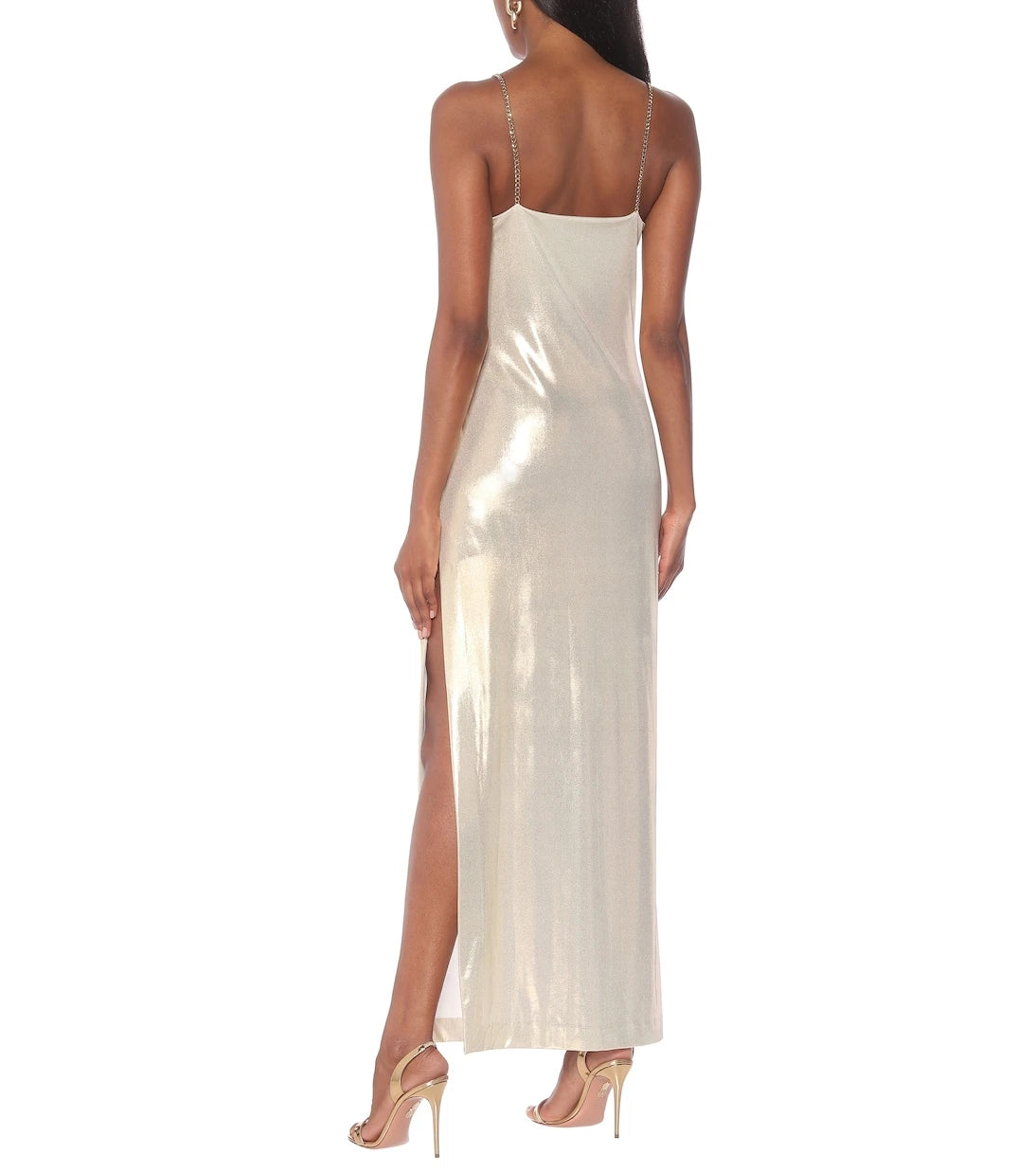 Balmain - Lamé slip dress