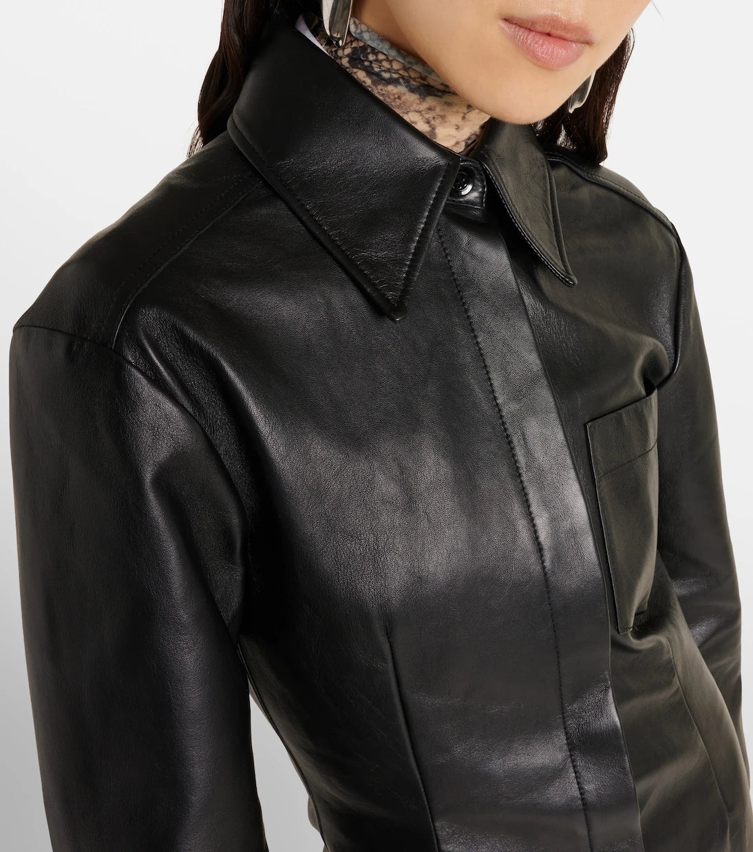 Sportmax - Oidio leather coat
