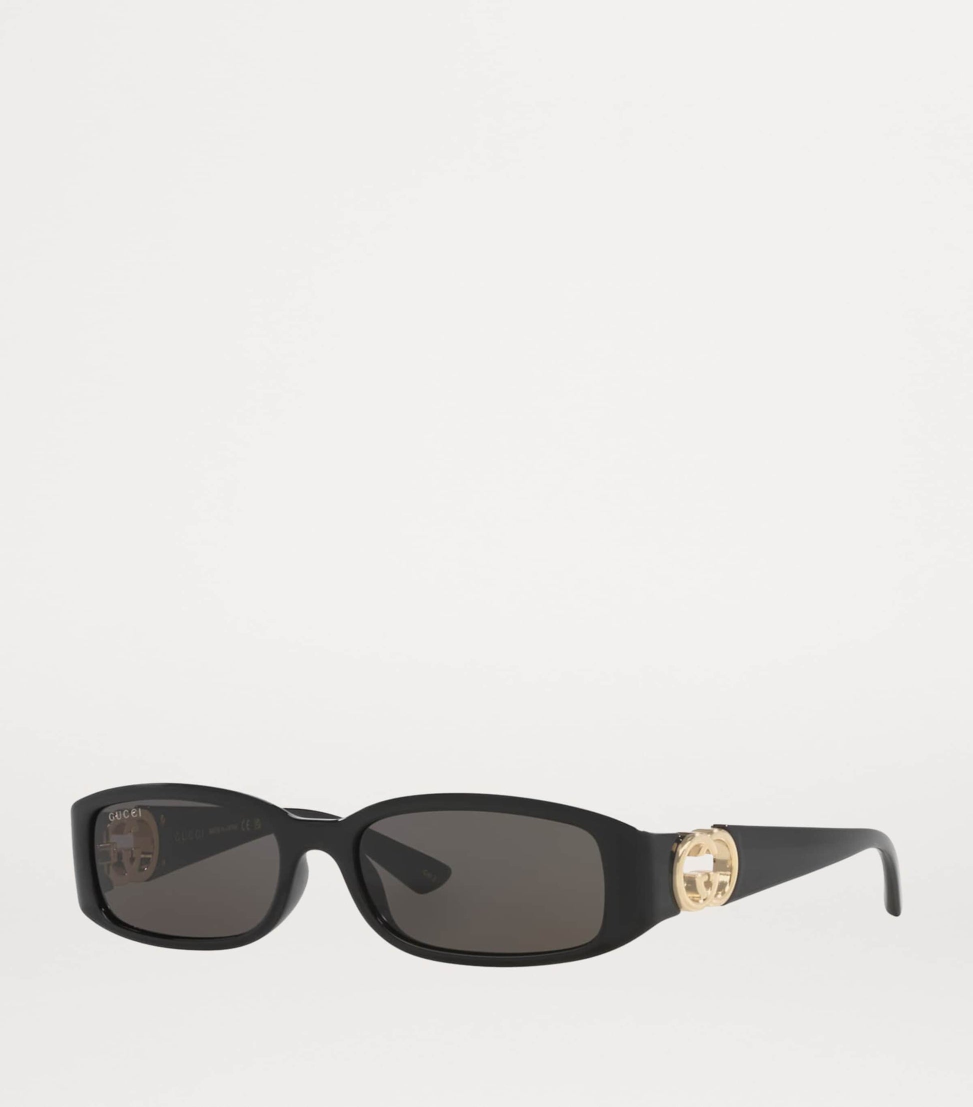 Black Slim Rectangular Sunglasses