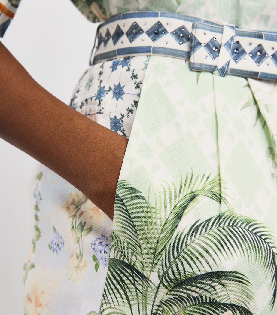 Blue Jardim Party Belted Shorts