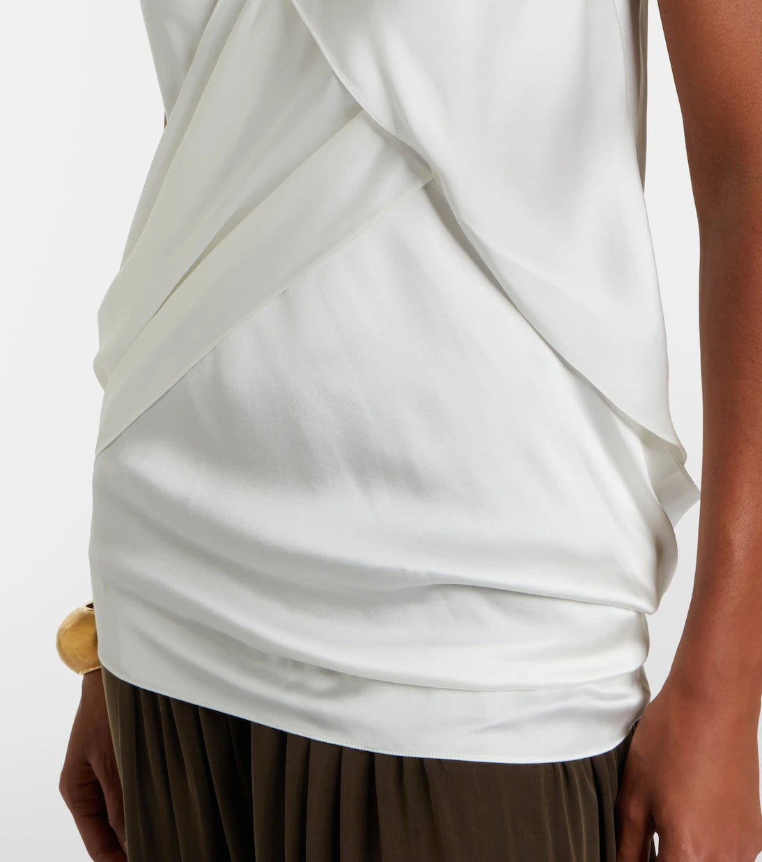 Balmain - Draped halterneck silk top
