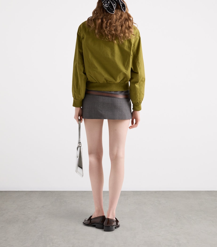 Prada Green Cotton Half-Zip Sweatshirt