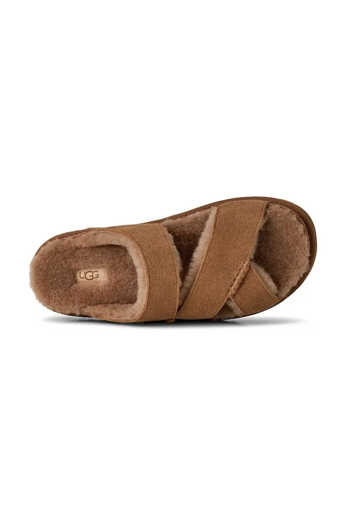 UGG W Greenport Cross Strap Slide Süet Terlik