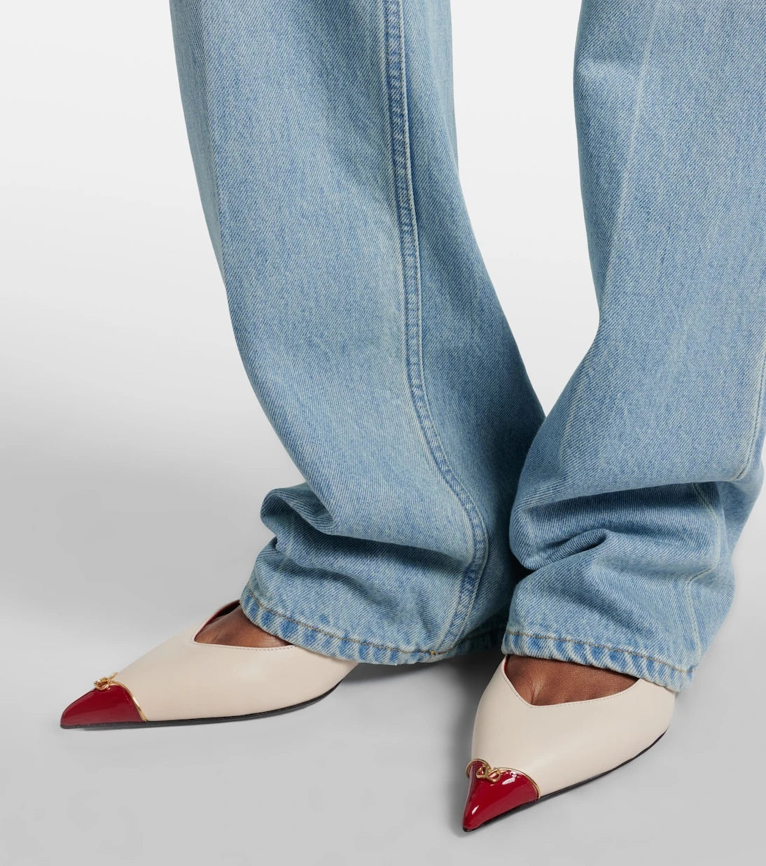 Valentino Garavani - Heartip leather slingback pumps