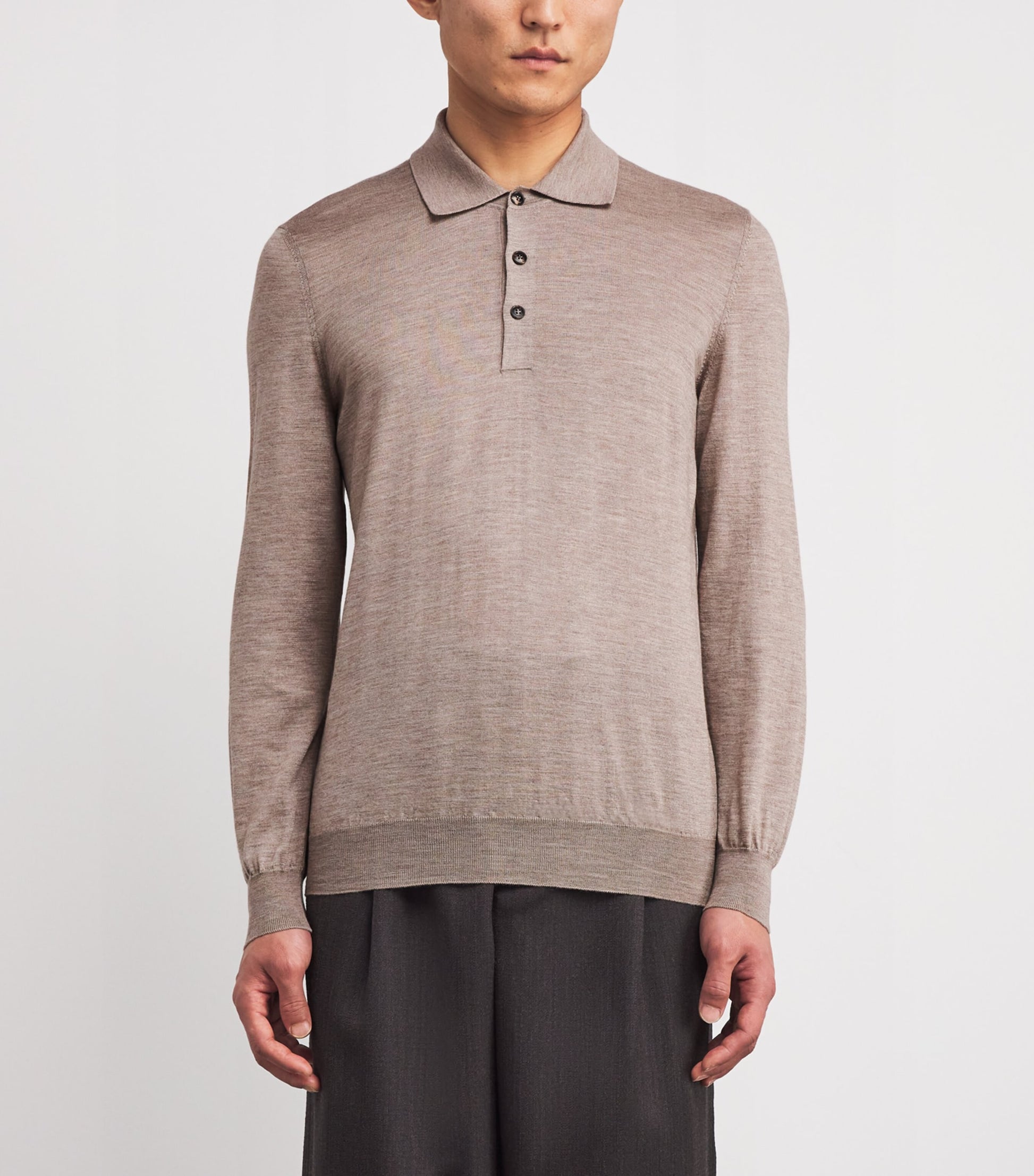 Silk-Cotton-Cashmere Polo Shirt