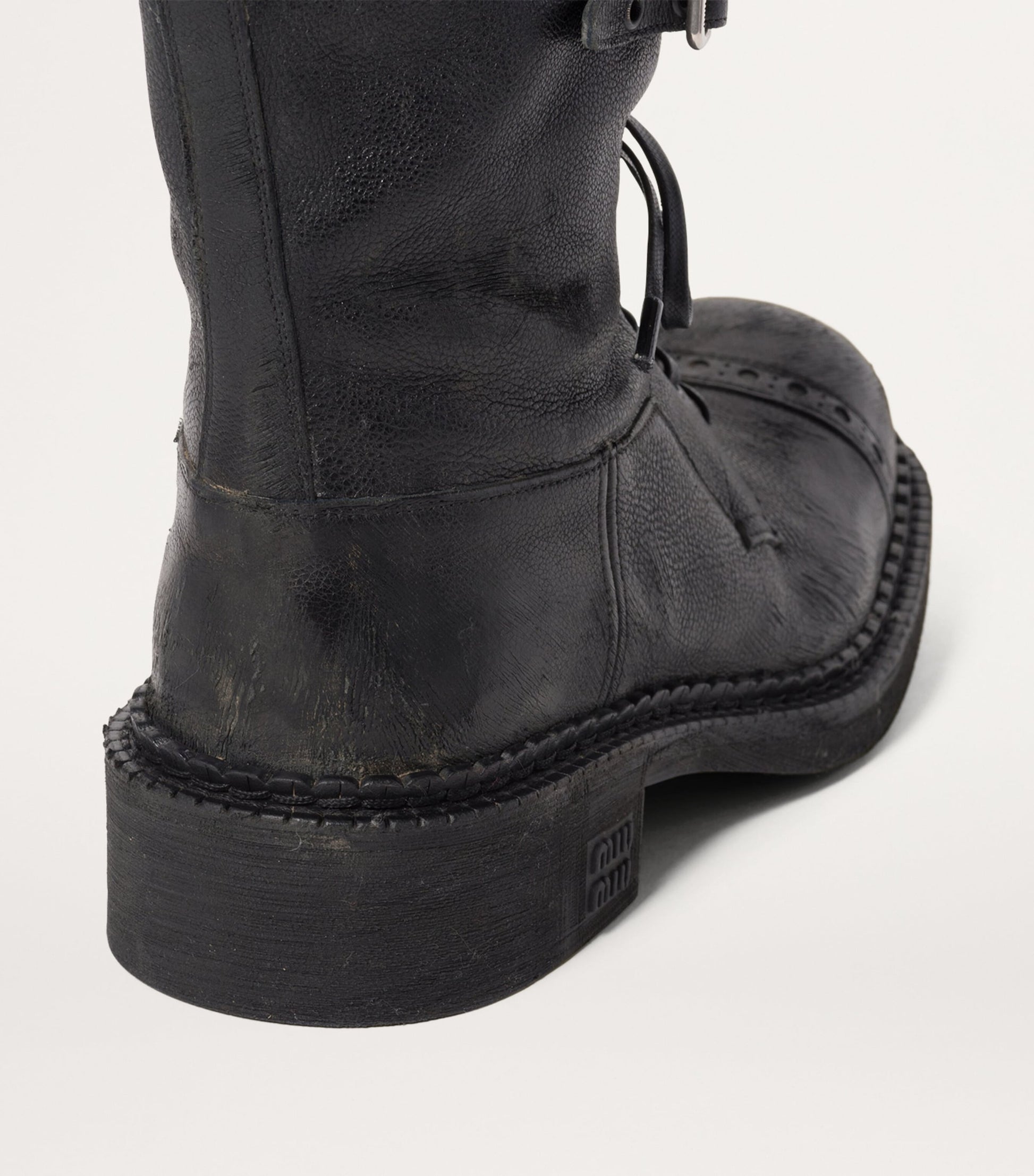 Black Leather Multi-Buckle Boots