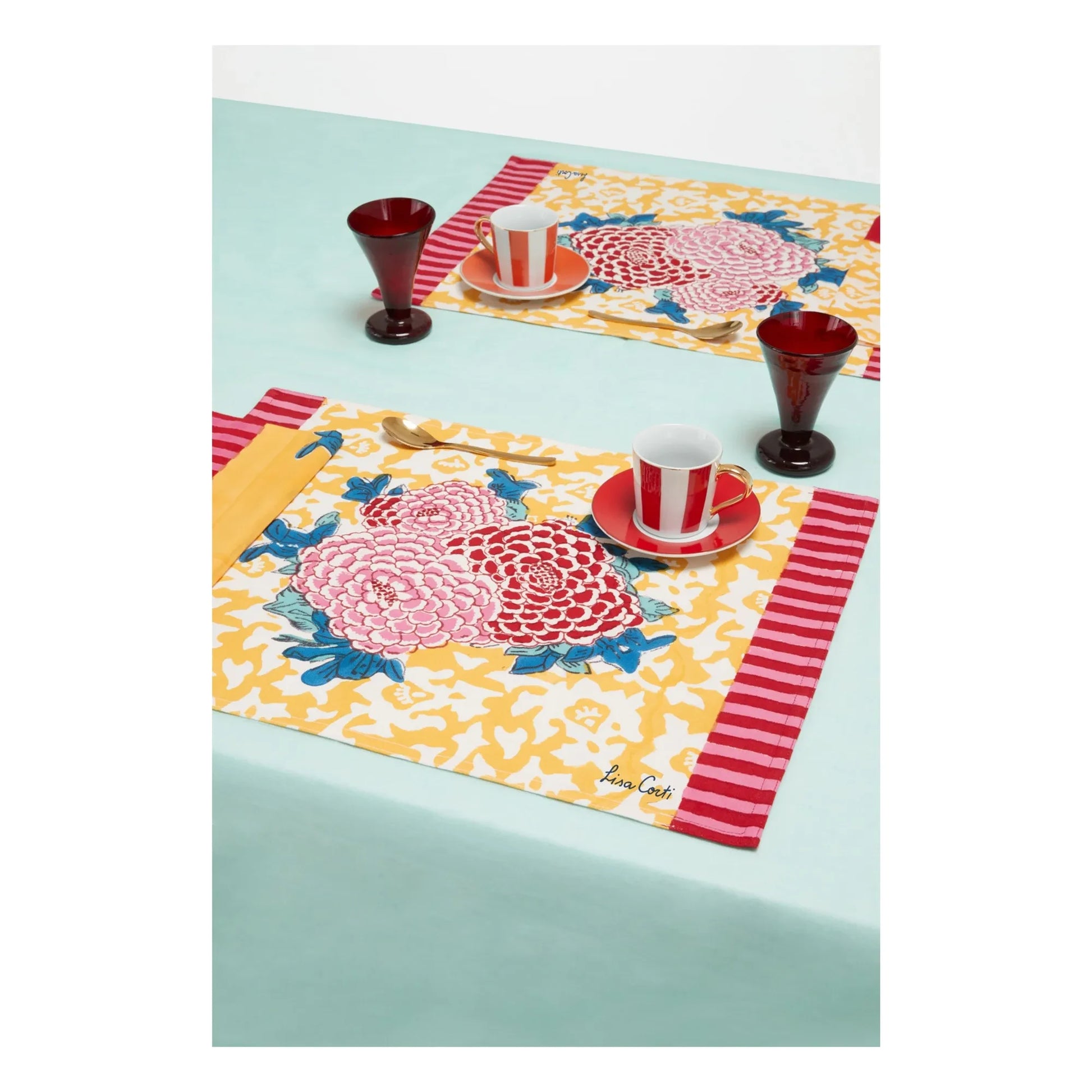 Lisa Corti - Arabesque Corolla placemats - Set of 2 | Yellow