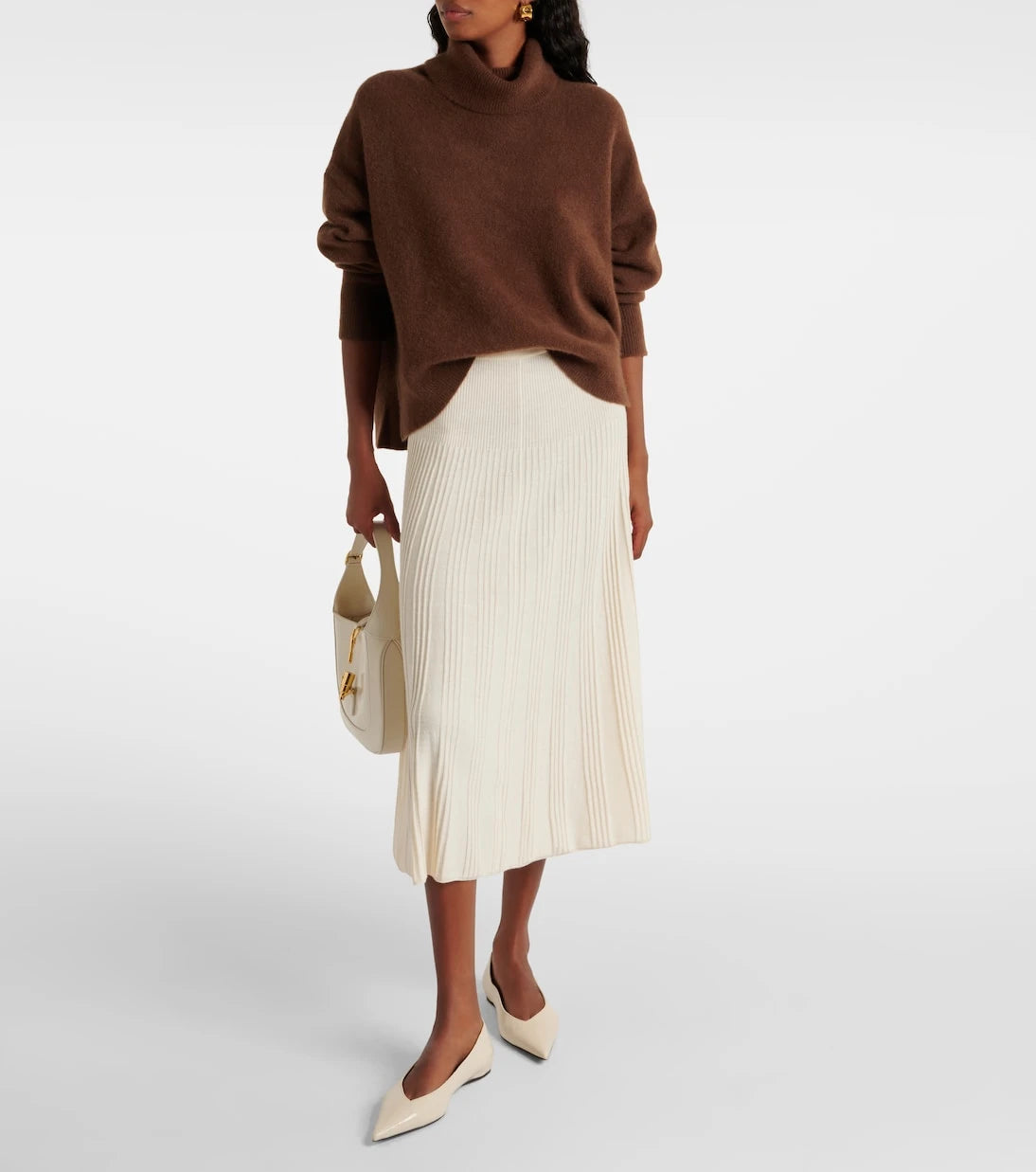 Joseph - Knitted wool midi skirt