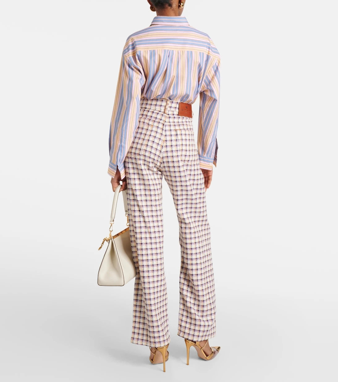 Etro - Checked cotton-blend tweed wide-leg pants