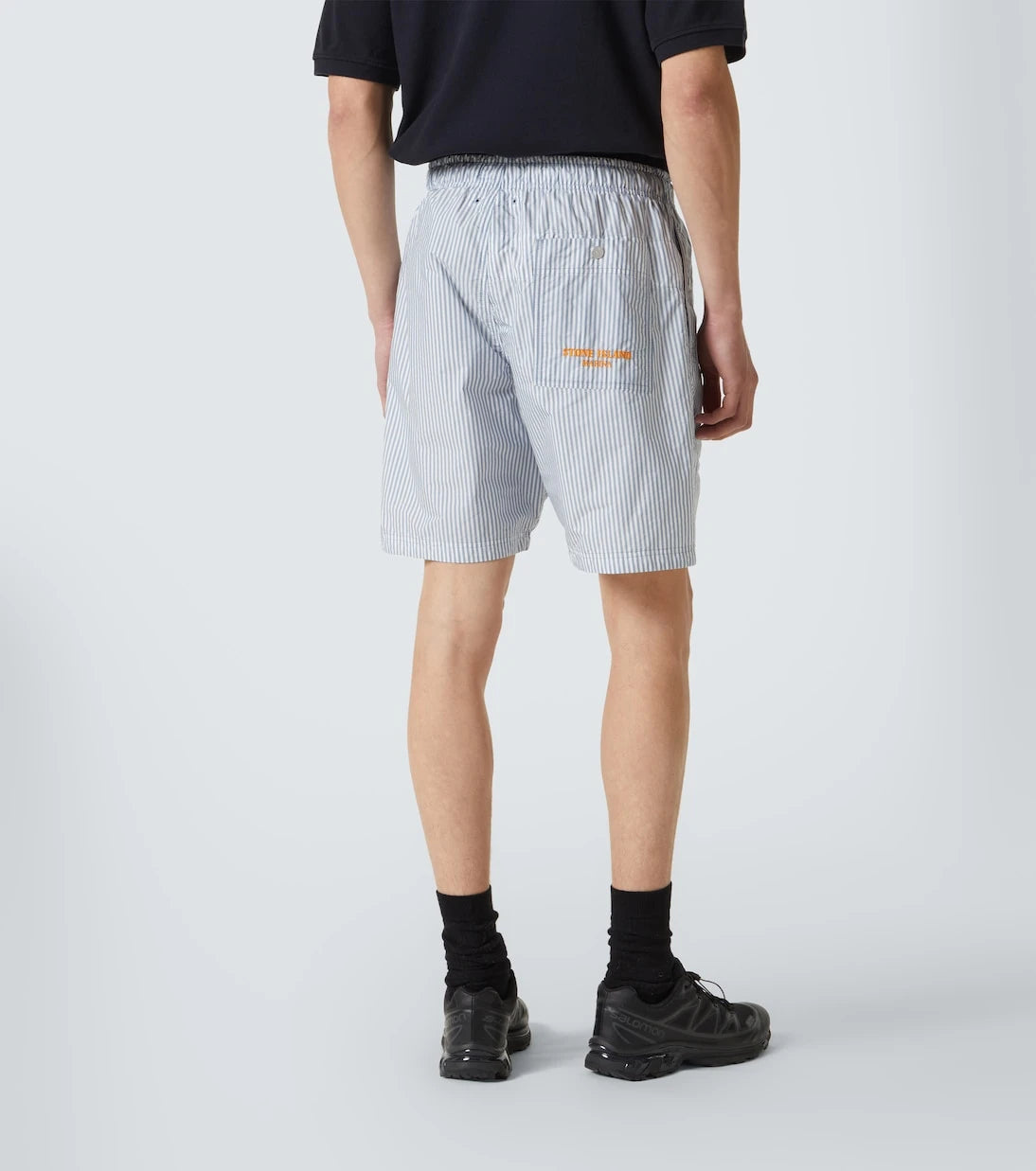 Stone Island - شورت برمودا مخطط مارينا