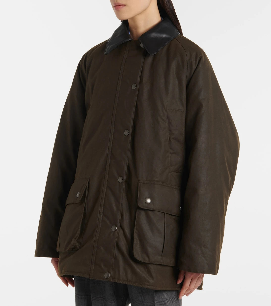 Miu Miu - Waxed oversized canvas cotton jacket