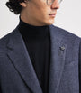 Lardini Navy Woven Single-Breasted Blazer